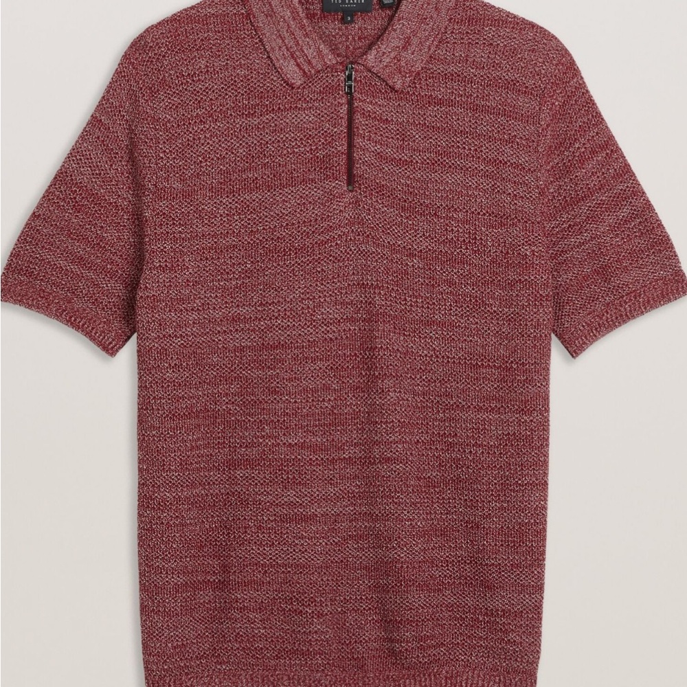 Ted Baker London “BLOSSAM - Space Dye Zip Neck Polo Shirt”
